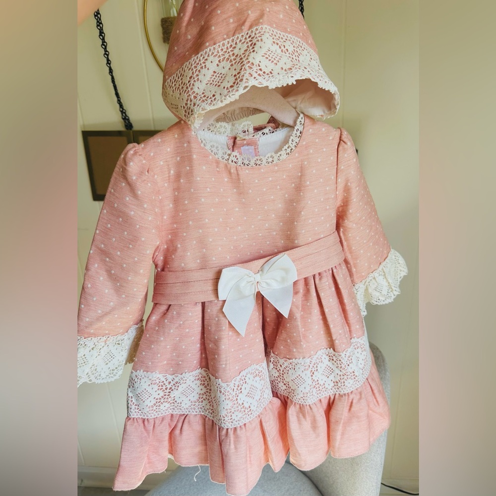 Elegant Pink Lace Trim Kids Formal Dress